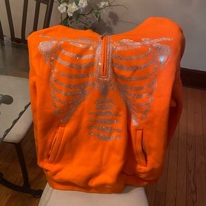 COPY - Orange Skull Quarter Zip Hoodie / Guapi / Dead or Alive